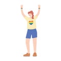 Lgbtq community pride, young woman rainbow shirt cartoon isolated icon design
