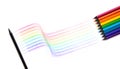 LGBTQ Concepts. Rainbow Flag created by Colour Pencil. Pride month. Sign of Gender, Human Rights and Protest. Symbol of LGBTQ