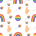 Lgbtq diversity rainbow pride concept vector seamless pattern