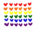 LGBTQ+ heart flag background with clipping path. Pride month with watercolor on white background. Rainbow banner background Royalty Free Stock Photo