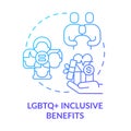 LGBTQ inclusive benefits blue gradient concept icon Royalty Free Stock Photo