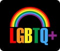 LGBTQ logo with rainbow symbol, vector symbol of LGBT Pride community