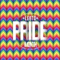 LGBTQ plus Pride month white Gradient motion text on rainbow pride zigzag texture background vector design