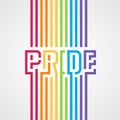 LGBTQ Pride typography text with abstract line vertical vector art design