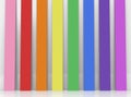 3d rendering. lgbtq rainbow color vertical panels decorating on gray background