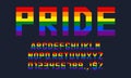 LGBTQ+ rainbow colors pride font design