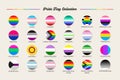 LGBTQ sexual identity pride flags collection. Flag of gay, transgender, bisexual, lesbian etc