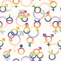 seamless LGBTQ symbols pattern Royalty Free Stock Photo