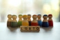 LGBTQ word on wooden blocks with diverse people