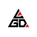 LGD triangle letter logo design with triangle shape. LGD triangle logo design monogram. LGD triangle vector logo template with red Royalty Free Stock Photo