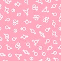 LGDT pride Gender Seamless pattern. Bigender, agender, neutrois, asexual, lesbian, homosexual, bisexual icon orientation