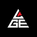 LGE triangle letter logo design with triangle shape. LGE triangle logo design monogram. LGE triangle vector logo template with red Royalty Free Stock Photo