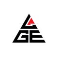 LGE triangle letter logo design with triangle shape. LGE triangle logo design monogram. LGE triangle vector logo template with red Royalty Free Stock Photo