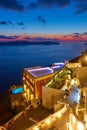 Lghts of bars and hotels in Santorini Island