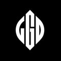 LGO circle letter logo design with circle and ellipse shape. LGO ellipse letters with typographic style. The three initials form a Royalty Free Stock Photo