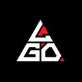 LGO triangle letter logo design with triangle shape. LGO triangle logo design monogram. LGO triangle vector logo template with red