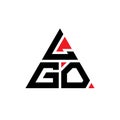 LGO triangle letter logo design with triangle shape. LGO triangle logo design monogram. LGO triangle vector logo template with red