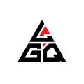 LGQ triangle letter logo design with triangle shape. LGQ triangle logo design monogram. LGQ triangle vector logo template with red Royalty Free Stock Photo