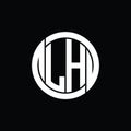 LH Logo monogram shield inside circle shape vector images design template Royalty Free Stock Photo