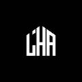 LHA letter logo design on BLACK background. LHA creative initials letter logo concept. LHA letter design.LHA letter logo design on