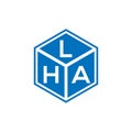 LHA letter logo design on black background. LHA creative initials letter logo concept. LHA letter design