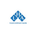 LHA letter logo design on WHITE background. LHA creative initials letter logo concept.