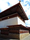 Lhakhang Karpo White temple in Haa valley located in Paro, Bhutan Royalty Free Stock Photo