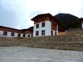 Lhakhang Karpo White temple in Haa valley located in Paro, Bhutan Royalty Free Stock Photo