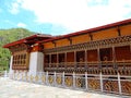 Lhakhang Karpo White temple in Haa valley located in Paro, Bhutan Royalty Free Stock Photo