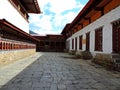 Lhakhang Karpo White temple in Haa valley located in Paro, Bhutan Royalty Free Stock Photo