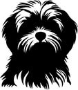 Lhasa Apso Black Silhouette Generative Ai