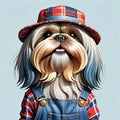 Lhasa apso dog long hair cute portrait