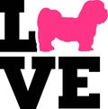 Lhasa Apso love word with silhouette