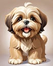 Lhasa Apso small puppy dog cartoon character