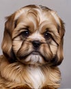 Lhasa Apso puppy dog portrait