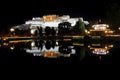 Lhasa ex Tibet now China, Chengguan District The Potala Palace, night view with reflection on the pond Royalty Free Stock Photo