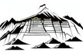 Lhasa, Tibet, China. Black & White City Logo. Generative AI.