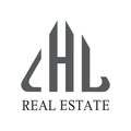 LHB Real Estate logo design. LHB or CHL letters logo design. Hl home house icon design. Real Estate logo design