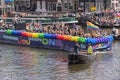 LHBTIQ=ONS Avrotros Boat At The Gaypride Canal Parade With Boats At Amsterdam The Netherlands 6-8-2022