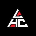 LHC triangle letter logo design with triangle shape. LHC triangle logo design monogram. LHC triangle vector logo template with red Royalty Free Stock Photo