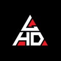 LHD triangle letter logo design with triangle shape. LHD triangle logo design monogram. LHD triangle vector logo template with red Royalty Free Stock Photo