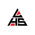 LHS triangle letter logo design with triangle shape. LHS triangle logo design monogram. LHS triangle vector logo template with red Royalty Free Stock Photo