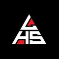 LHS triangle letter logo design with triangle shape. LHS triangle logo design monogram. LHS triangle vector logo template with red Royalty Free Stock Photo