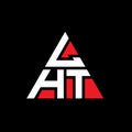 LHT triangle letter logo design with triangle shape. LHT triangle logo design monogram. LHT triangle vector logo template with red Royalty Free Stock Photo