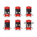 Li ion battery cartoon character with various angry expressions