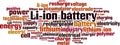 Li-ion battery word cloud Royalty Free Stock Photo