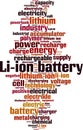 Li-ion battery word cloud Royalty Free Stock Photo