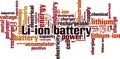 Li-ion battery word cloud Royalty Free Stock Photo