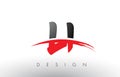 LI L I Brush Logo Letters with Red and Black Swoosh Brush Front