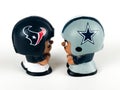 Li`l Teammates Texas Rivals, Texans vs. Cowboys Royalty Free Stock Photo